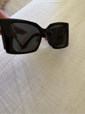 Yves Saint Laurent Glossy Black Square Sunglasses
